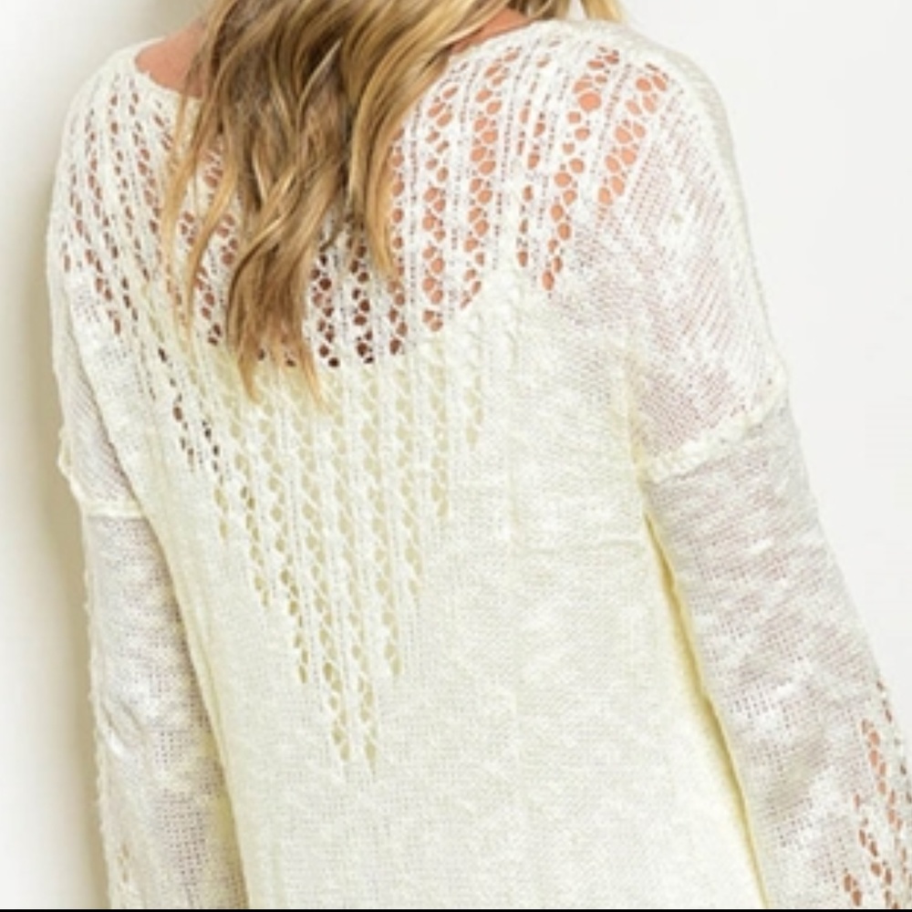 ☀️LAST1️⃣//IVORY HIGH LOW KNIT SWEATER - Picture 4 of 10